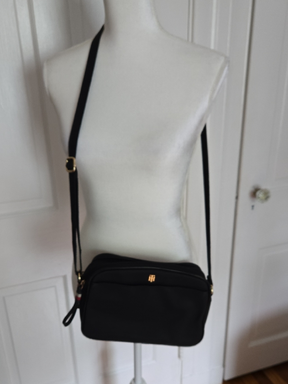 Tommy Hilfiger Black Crossbody with Gold Hardware